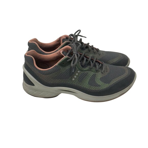 Ecco Womens Size 7 EU 38 Gray Pink Mesh Comfort Walking Shoes Casual Lightweight - Picture 10 of 13